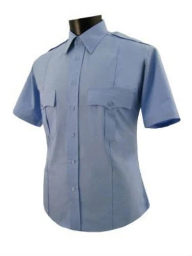 Uniform Security Guard police light Blue polyester shirt short sleeve
