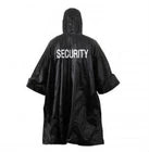 Security bouncer black raincoat poncho rain jacket security silk screen